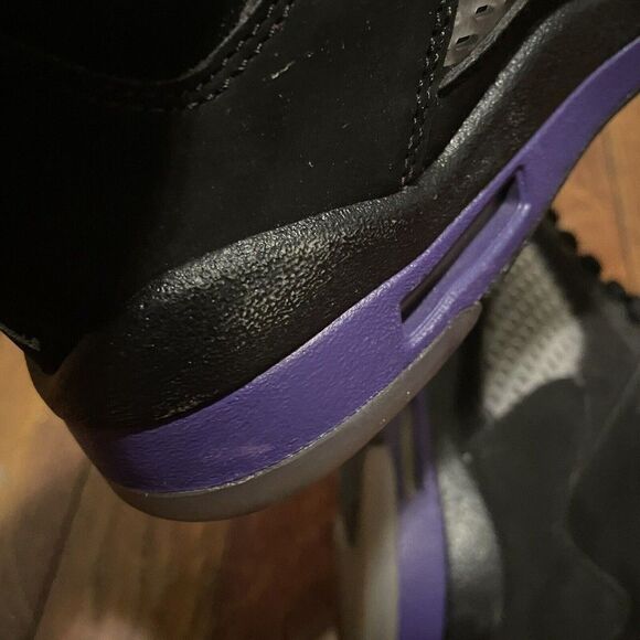 Nike Air Jordan 5 Retro BLACK GRAPE PURPLE   440888-007 YOUTH Size 5Y Womens 6.5 - Picture 7 of 8